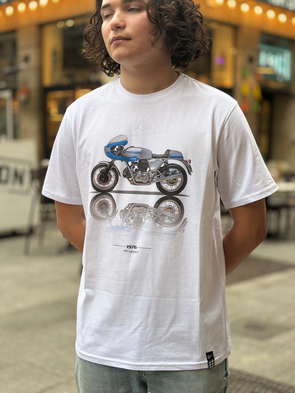 TSHIRT DUCATI motifs bleu ciel