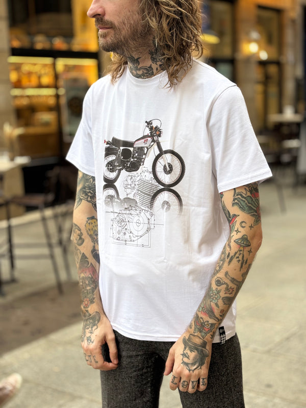 TSHIRT XT500 réservoir blanc/rouge
