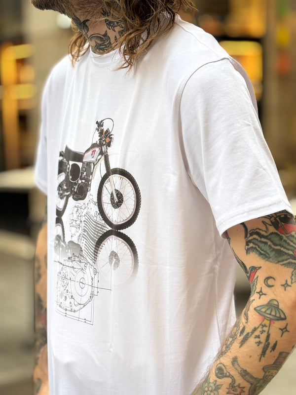 TSHIRT XT500 réservoir blanc/rouge